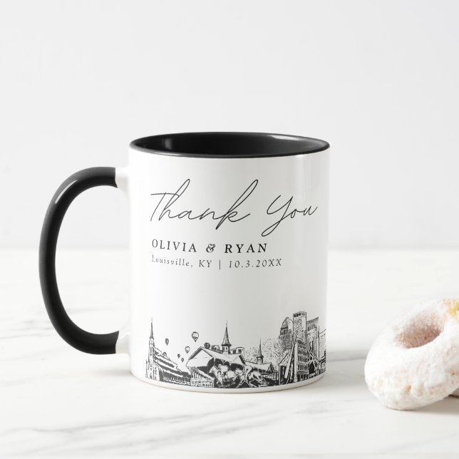 Caneca de Café Personalizada Simples de Casamento  (Com Donut)