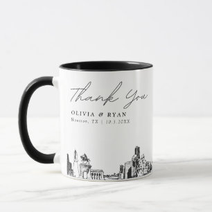 Caneca de café personalizada simples para casament