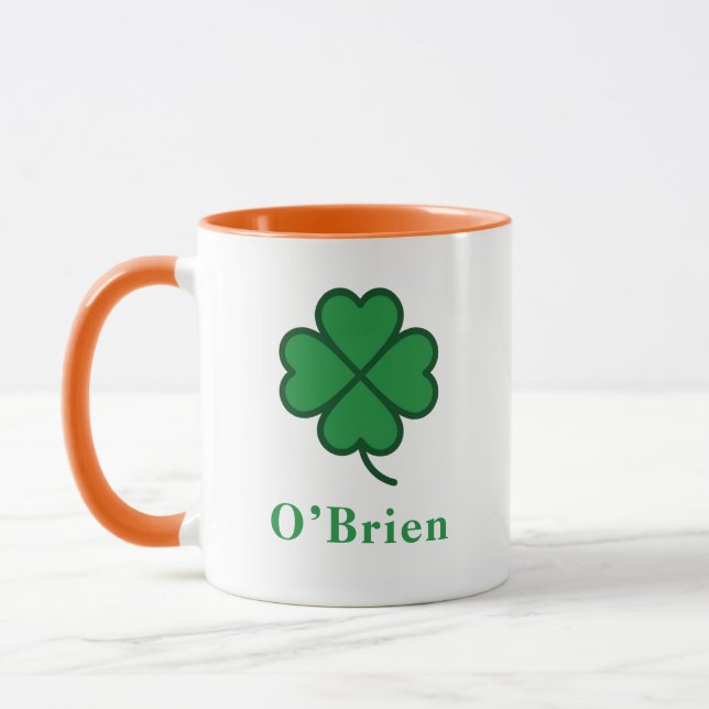 Caneca de Café Personalizada Sorte Irlandesa Verde (Esquerda)