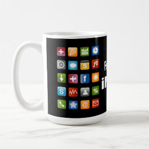 Caneca de café personalizada tamanho jumbo com íco