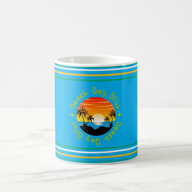 Caneca de Café Personalizada Vibrações da Praia En (Centro)