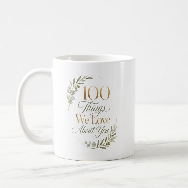 Caneca De Café Personalizado 100 Coisas Que Amamos Em Você (Esquerda)