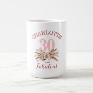 Caneca De Café Personalizado, 30 e Flor Fabulosa