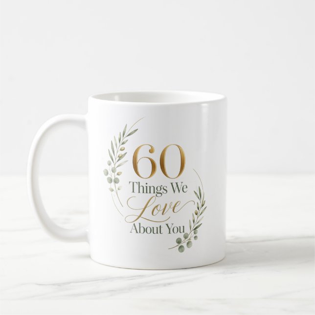 Caneca De Café Personalizado 60 Coisas Que Amamos Em Você (Esquerda)