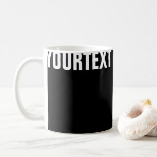Caneca De Café Personalizado Adicionar seu texto preto branco mod