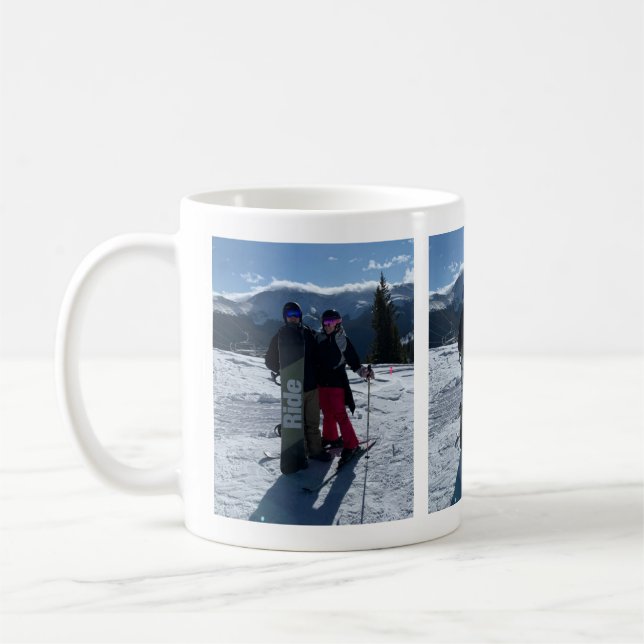 Caneca De Café Personalizado Adicionar Três Fotografias (Esquerda)
