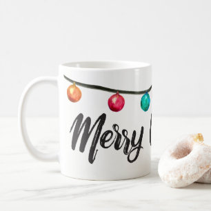 Caneca De Café Personalizado, aguarela do roteiro do Feliz Natal