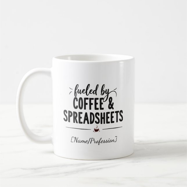 Caneca De Café Personalizado Alimentado por Café e Planilhas (Esquerda)