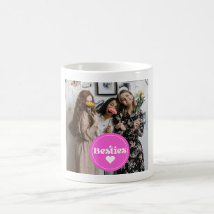 Caneca De Café personalizado besties amigos retrorreflectotipogra