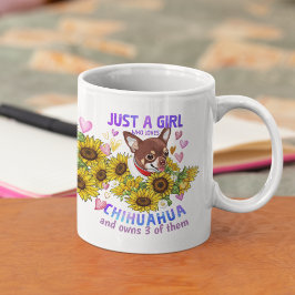Caneca De Café Personalizado Chihuahua Lover Sunflower Trainer
