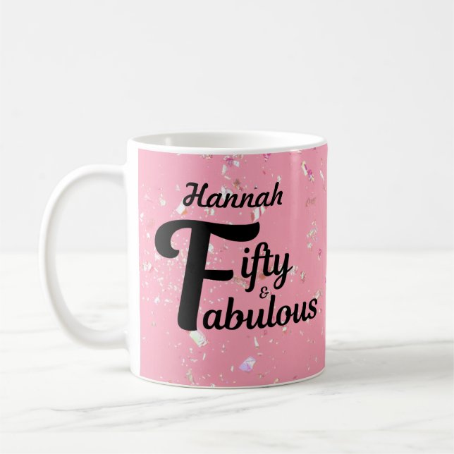 Caneca De Café Personalizado Cinquenta e Fabuloso Feliz 50º anive (Esquerda)