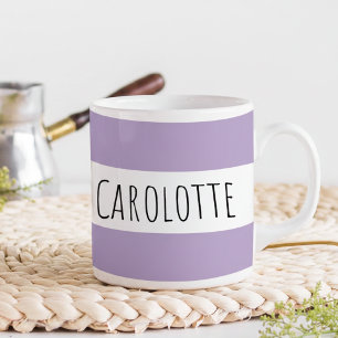 Caneca De Café Personalizado Com Nome Lilás Custom