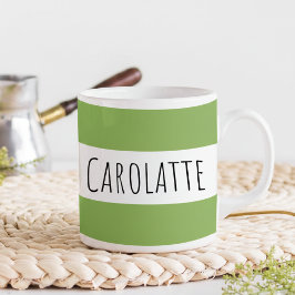 Caneca De Café Personalizado Com Nome Verde Personalizado