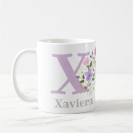 Caneca De Café Personalizado com o nome Xaviera e a primeira inic