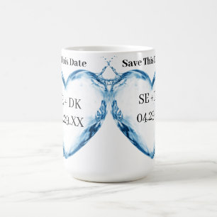 Caneca De Café Personalizado Coração de Água Salva Esta Data