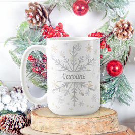 Caneca De Café Personalizado Deixe-o nevar Flocos de neve Mug