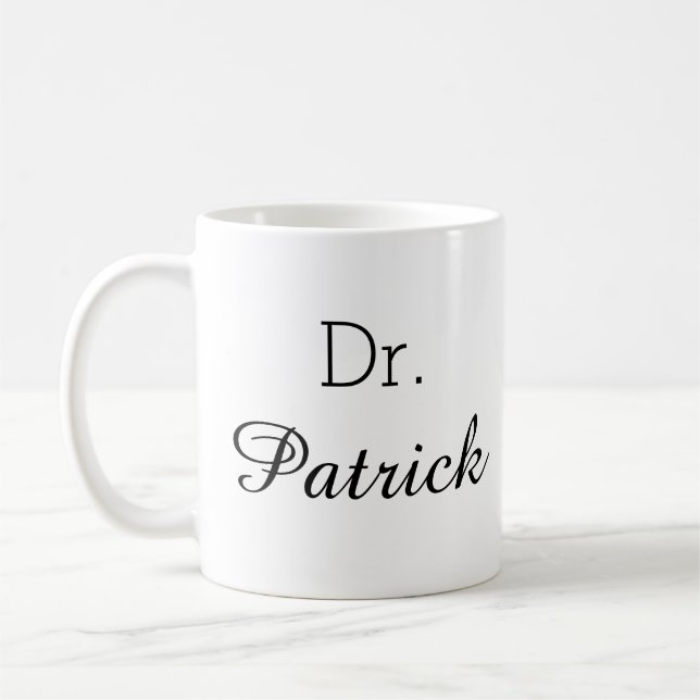 Caneca De Café Personalizado "Dr. [Nome]" Café Profissional Mug (Esquerda)