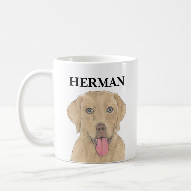 Caneca De Café Personalizado Dudley Labrador (Esquerda)