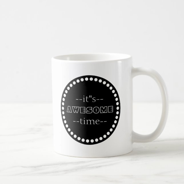 Caneca De Café Personalizado É Espantoso, Preto e Branco (Direita)