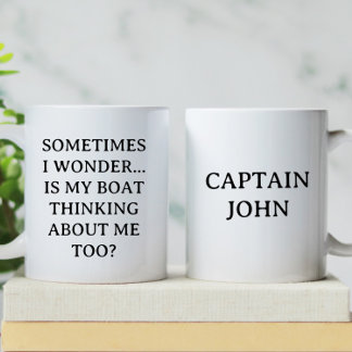 Caneca De Café Personalizado É O Meu Barco Pensando | Barco engra