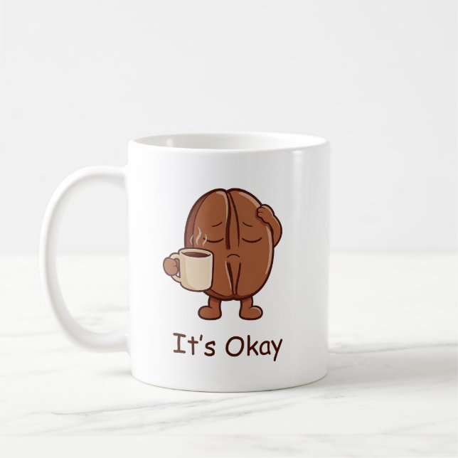 Caneca De Café Personalizado É Okay Cute Character de Café (Esquerda)