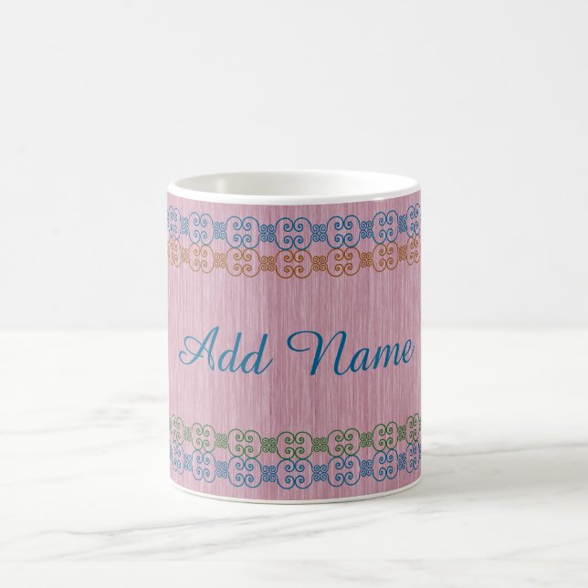 Caneca De Café Personalizado Elegante Multi-Cor (Centro)
