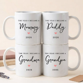 Caneca De Café Personalizado Elegante Roteiro Mamãe Papai Vovó Vo