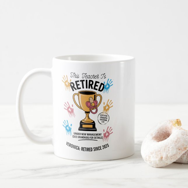 Caneca De Café Personalizado Este Professor Está Aposentado (Com Donut)
