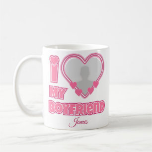 Caneca De Café Personalizado Eu Amo Meu Namorado - Adicionar Foto