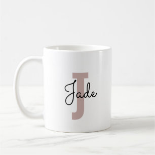Caneca De Café Personalizado inicial e monograma de nome personal