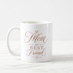 Caneca De Café Personalizado Mãe Minha Melhor Amiga Tipografia em