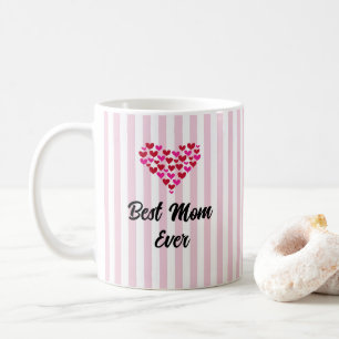 Caneca De Café Personalizado Melhor Mãe do Mundo Faixa de Coração