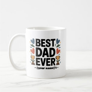 Caneca De Café Personalizado "Melhor Pai Nunca - [Nome da Criança
