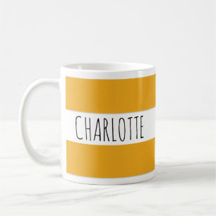 Caneca De Café Personalizado Minimalista Nome Estilo Monograma Si