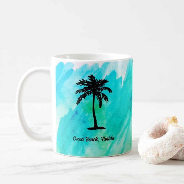 Caneca De Café Personalizado Náutico de Palmeira de Praia (Com Donut)
