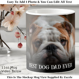 Caneca De Café Personalizado Negrito Pai de Cachorro Foto