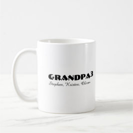 Caneca De Café Personalizado nome das crianças avô dia dos pais