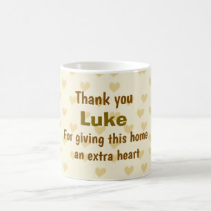 Caneca De Café Personalizado Obrigado design de coração