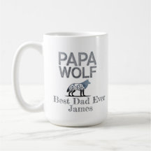 Personalizado Papa Wolf Nature Silhouette