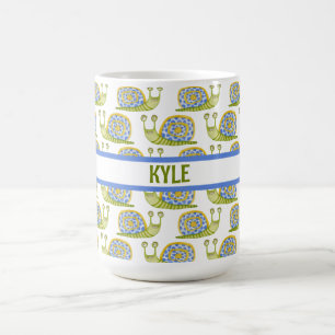 Caneca De Café Personalizado para Crianças com Padrão de Caracol