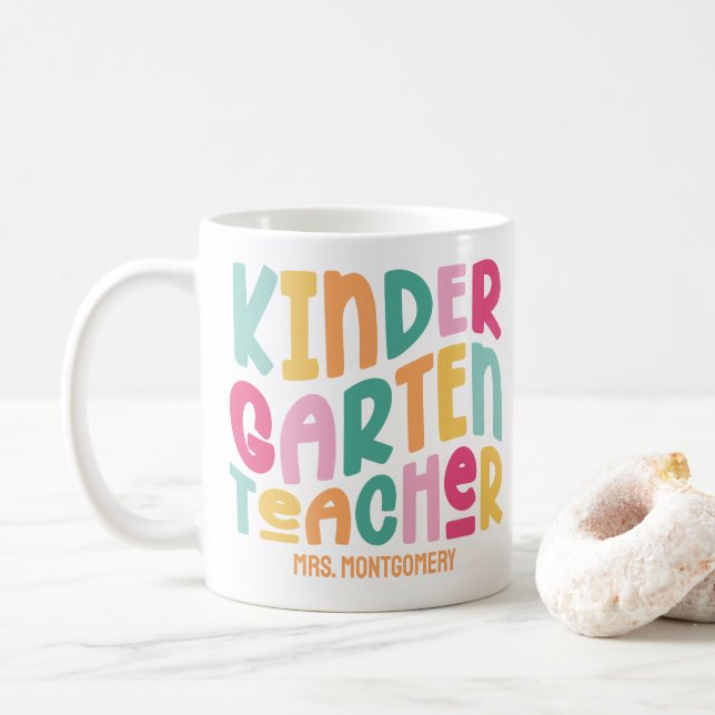Caneca De Café Personalizado para Professores do Jardim de Infânc (Com Donut)