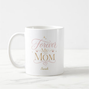 Caneca De Café Personalizado Para Sempre Minha Mãe Citação Elegan