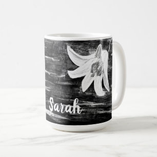 Caneca De Café Personalizado pelo nome Abstrato Flower