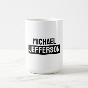 Caneca De Café Personalizado Personalizado Preto Branco Simples E