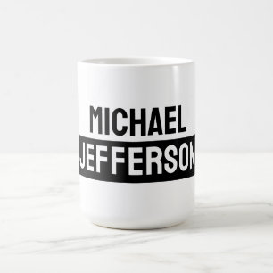 Caneca De Café Personalizado Personalizado Preto Branco Simples E