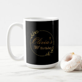 Caneca De Café Personalizado Preto e Dourado