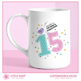 Caneca De Café Personalizado Quinze e Fabuloso Noite de Confetti 