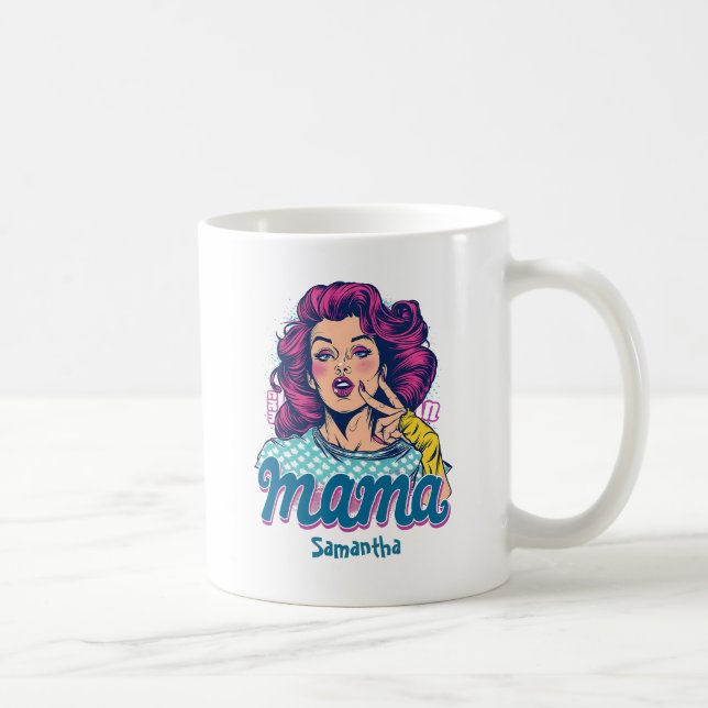 Caneca De Café Personalizado Retro Mama Pop Art (11) (Direita)