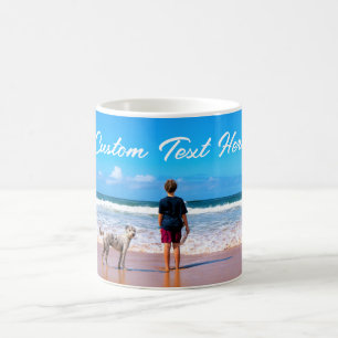 Caneca De Café Personalizado seu grupo de fotos com texto persona