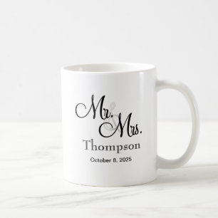 Caneca De Café Personalizado Sr. e Sra. Wedding